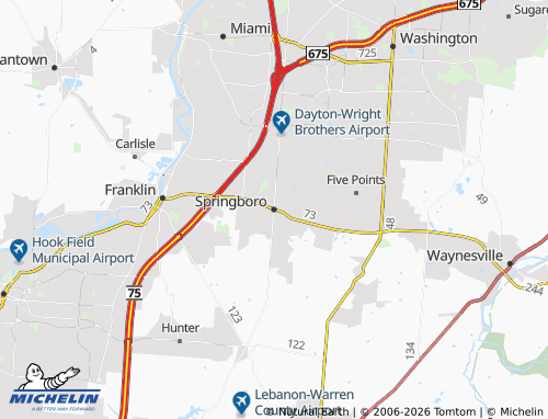 Carte MICHELIN Springboro - ViaMichelin