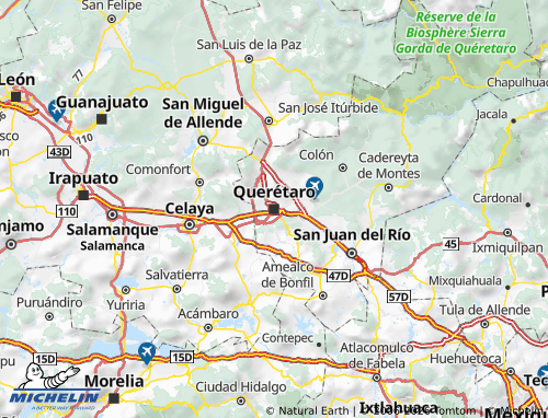 MICHELIN Queretaro map - ViaMichelin