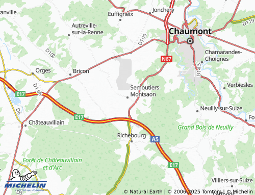 MICHELIN Semoutiers-Montsaon map - ViaMichelin