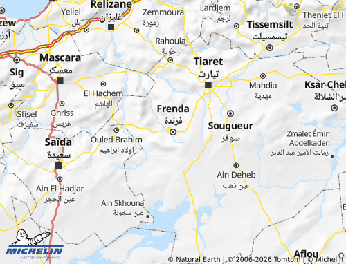 Carte MICHELIN Frenda - ViaMichelin