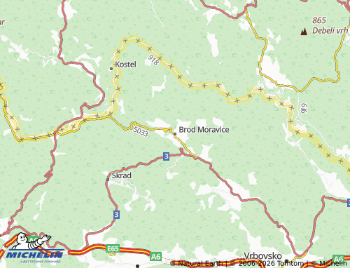 Mapa MICHELIN Brod Moravice - ViaMichelin