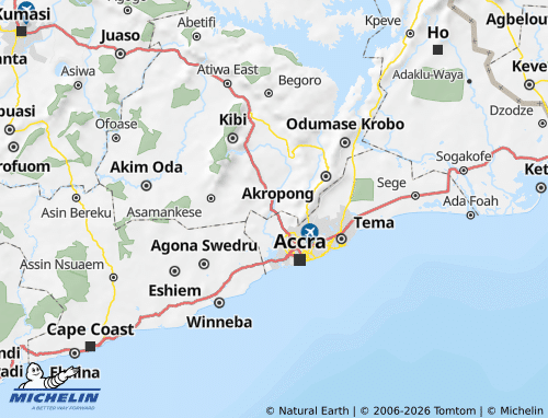 Mapa MICHELIN Akuapim South - ViaMichelin