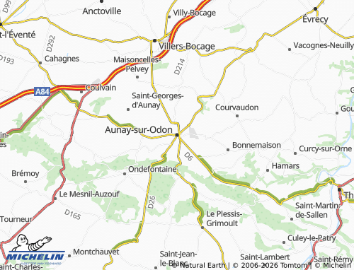 Carte MICHELIN Aunay-sur-Odon - ViaMichelin