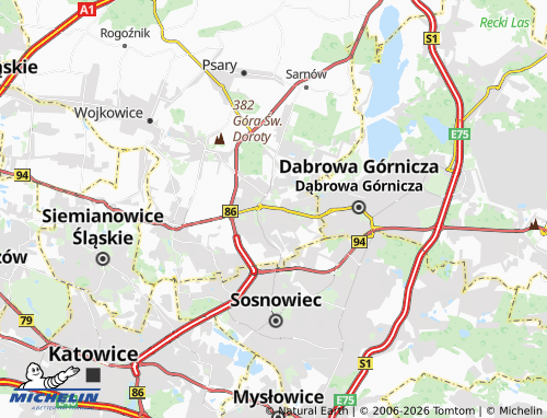 Carte MICHELIN Będzin - ViaMichelin
