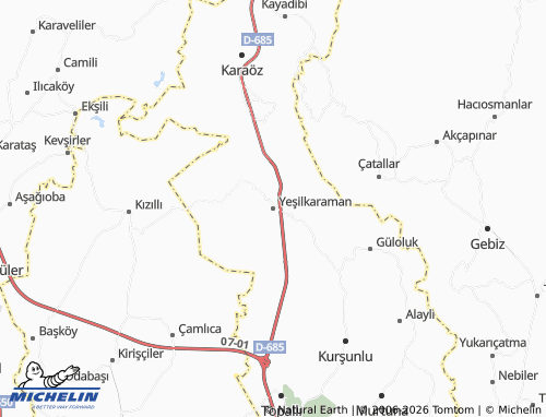 Mappa MICHELIN Yeşilkaraman - ViaMichelin