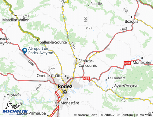 MICHELIN Sébazac-Concourès map - ViaMichelin