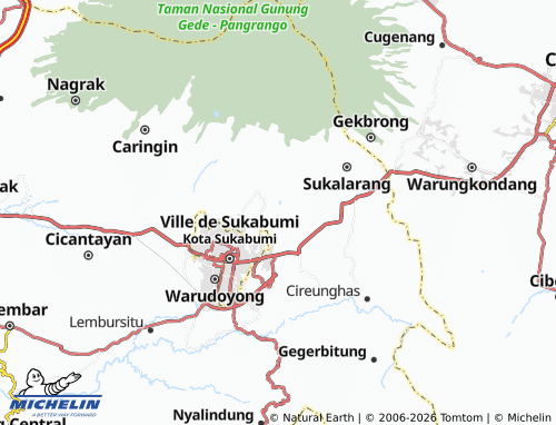 MICHELIN Sukamekar map - ViaMichelin
