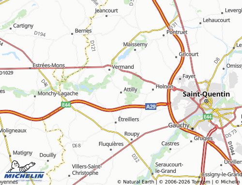 MICHELIN Attilly map - ViaMichelin