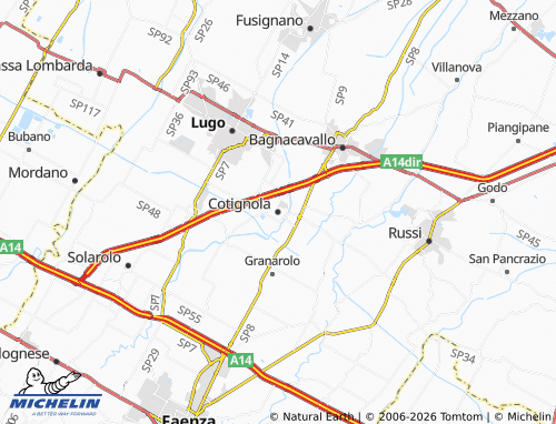 MICHELIN Cotignola map - ViaMichelin