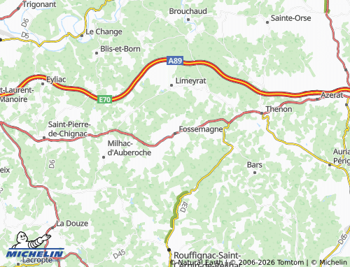 Carte MICHELIN Fossemagne - ViaMichelin