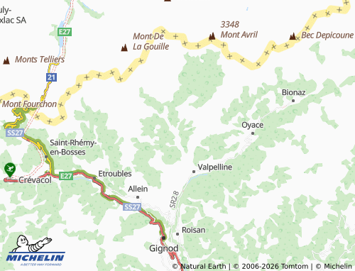 Carte MICHELIN Ollomont - ViaMichelin