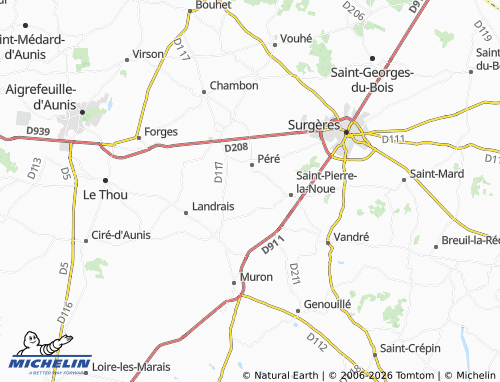 Mapa MICHELIN Les Chaumes de Péré - ViaMichelin