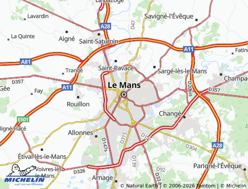 MICHELIN Le Mans map - ViaMichelin