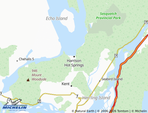 Kaart MICHELIN Harrison Hot Springs - ViaMichelin