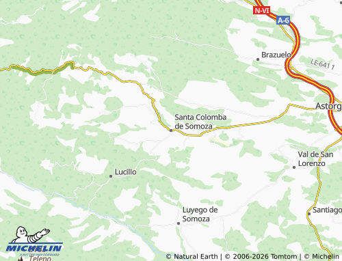 MICHELIN Santa Colomba de Somoza map - ViaMichelin