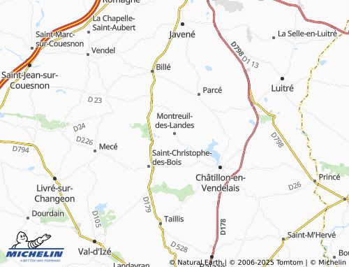 Carte MICHELIN Montreuil-des-Landes - ViaMichelin
