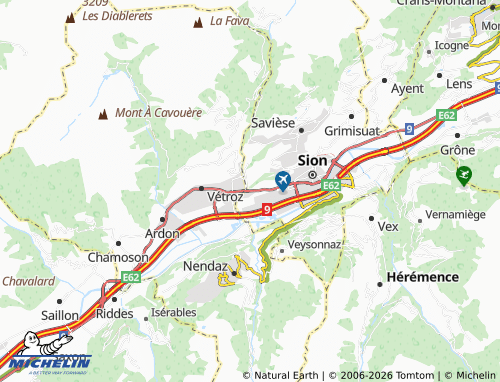 MICHELIN-Landkarte Pont-de-la-Morge - ViaMichelin