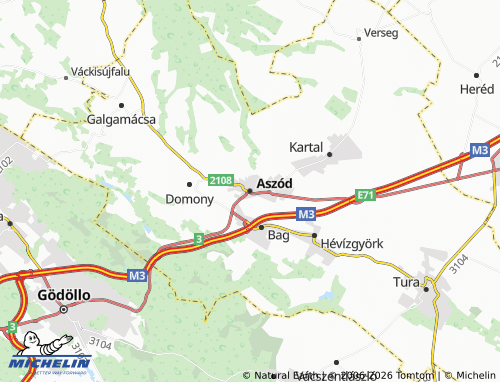 Mapa MICHELIN Aszód - ViaMichelin