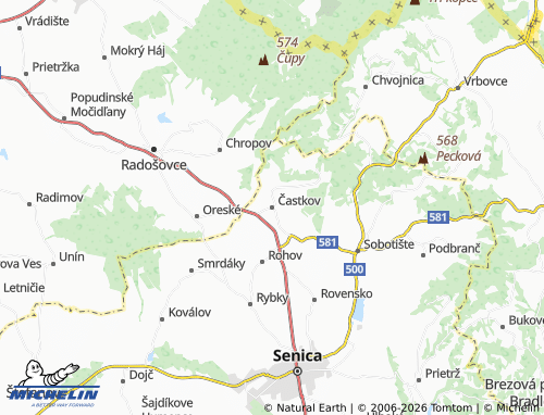 MICHELIN-Landkarte Častkov - ViaMichelin