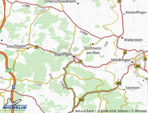 Carte MICHELIN Bopfingen - ViaMichelin