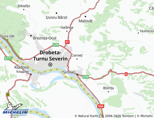 MICHELIN Cerneți map - ViaMichelin