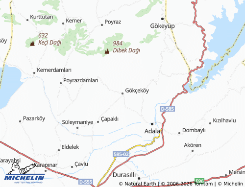 MICHELIN Gökçeköy map - ViaMichelin