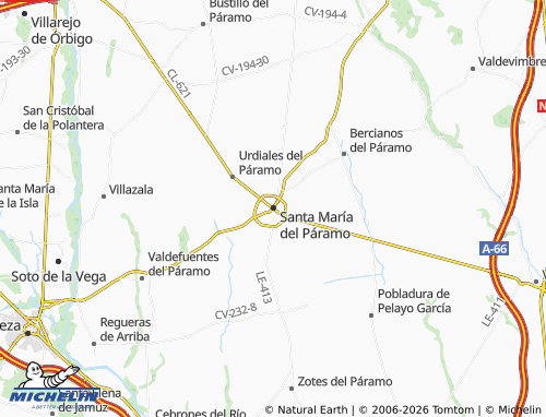 MICHELIN Santa María del Páramo map - ViaMichelin