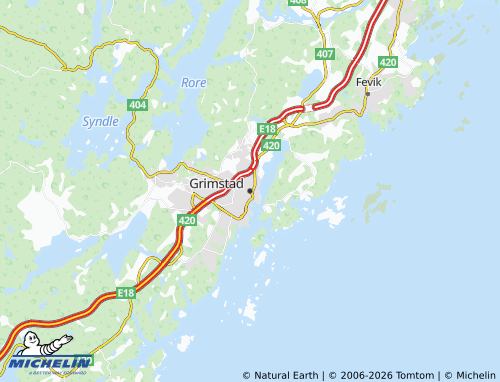 Mappa MICHELIN Grimstad - ViaMichelin