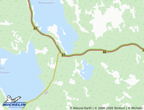 MICHELIN Raanujärvi map - ViaMichelin