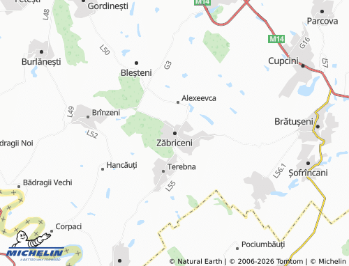 MICHELIN Zăbriceni map - ViaMichelin