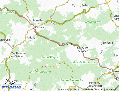 Mappa MICHELIN Hennezel - ViaMichelin