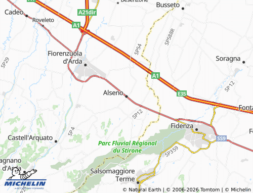 MICHELIN Alseno map - ViaMichelin
