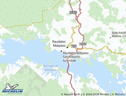 Mappa MICHELIN Raudales Malpaso Zona Omza - ViaMichelin