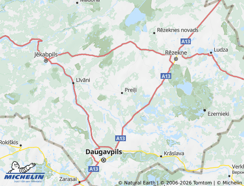 Mapa MICHELIN Preiļu novads - ViaMichelin