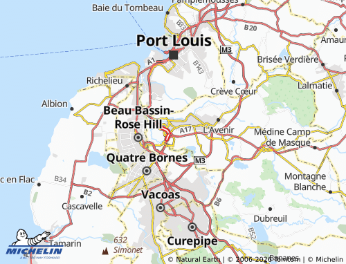 MICHELIN Telfair map - ViaMichelin