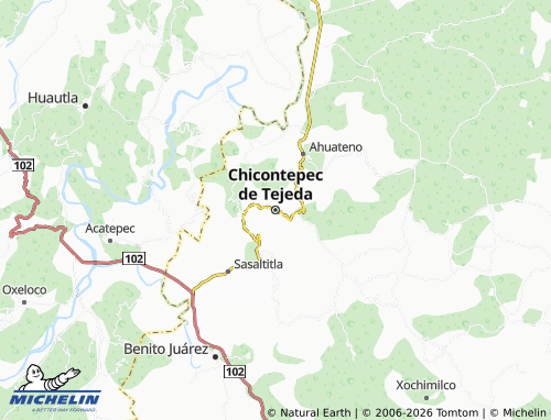 Mapa MICHELIN Chicontepec de Tejeda - ViaMichelin