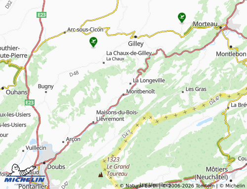 MICHELIN Montbenoît map - ViaMichelin