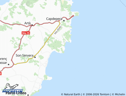 Mapa MICHELIN Costa de Canyamel - ViaMichelin