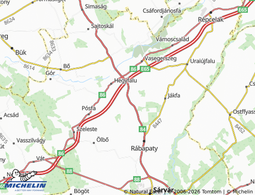 Mapa MICHELIN Zsédeny - ViaMichelin