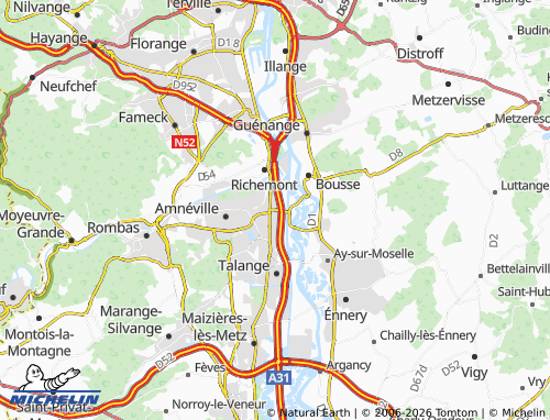 MICHELIN Mondelange map - ViaMichelin