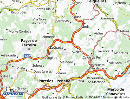 MICHELIN Lousada map - ViaMichelin