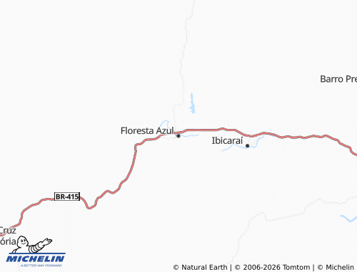 MICHELIN Floresta Azul map - ViaMichelin