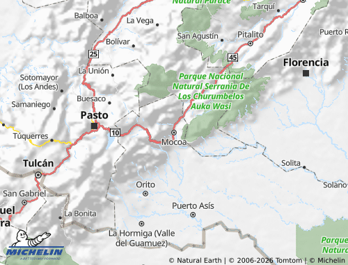 MICHELIN Putumayo map - ViaMichelin