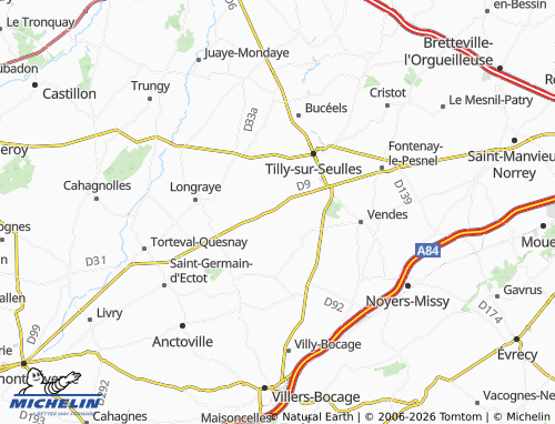 MICHELIN Hottot-les-Bagues map - ViaMichelin