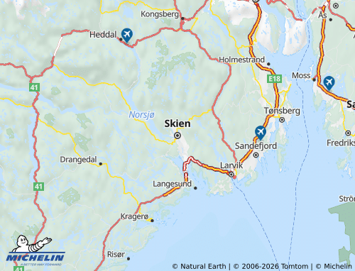 Kaart MICHELIN Telemark - ViaMichelin