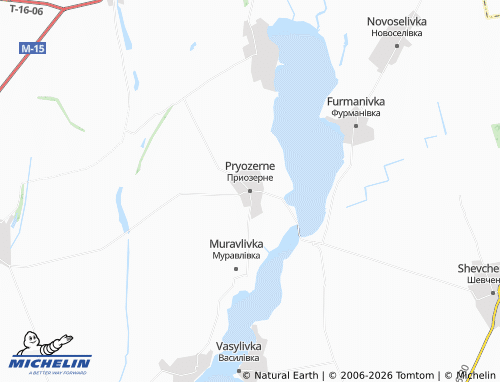 Mapa MICHELIN Pryozerne - ViaMichelin