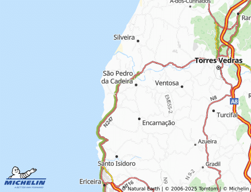 Carte MICHELIN Azenhas dos Tanoeiros - ViaMichelin