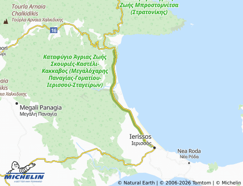 MICHELIN Kryoneri map - ViaMichelin