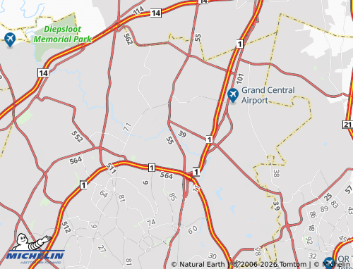 Mapa MICHELIN Barbeque Downs Outlying - ViaMichelin