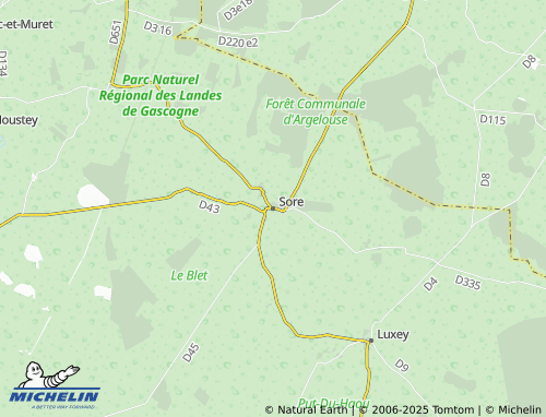 MICHELIN Sore map - ViaMichelin